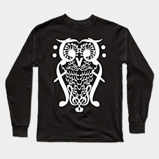 Music Note Owl Shirt Musicians Teacher Birthday Gift Bird Long Sleeve T-Shirt